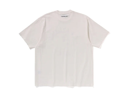 BAPE Garment Dye Spray Print College Relaxed Fit Tee Ivory