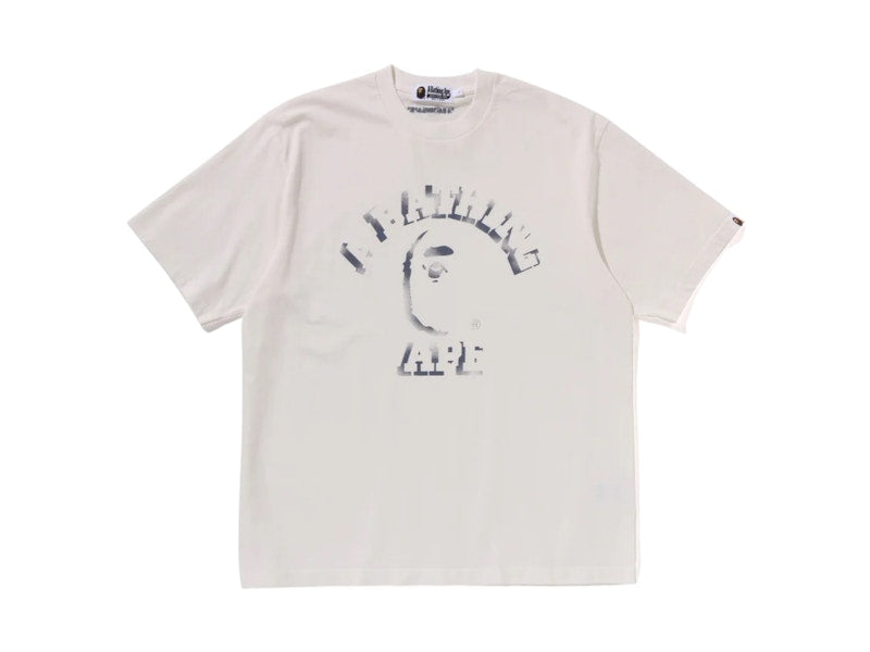 BAPE Garment Dye Spray Print College Relaxed Fit Tee Ivory