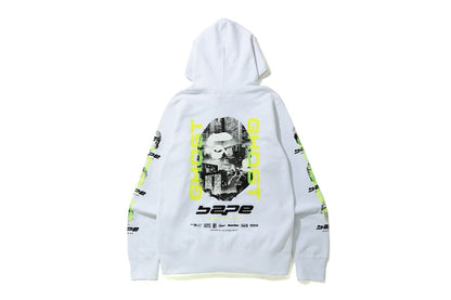 BAPE Ghost Full Zip Hoodie White