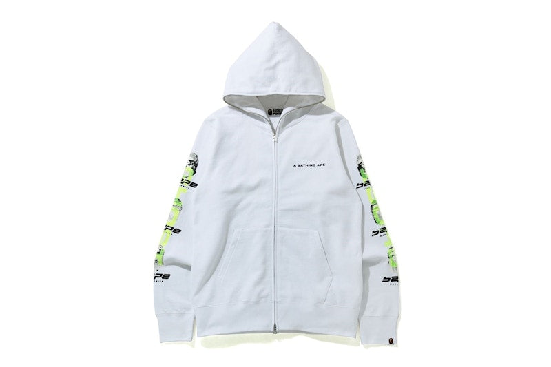 BAPE Ghost Full Zip Hoodie White