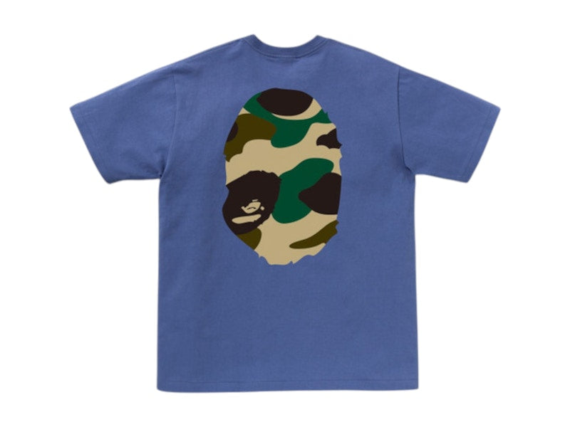 BAPE Giant 1st Camo Big Ape Head Tee Navy/Yellow