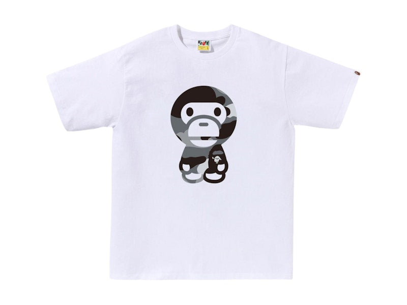BAPE Giant 1st Camo Big Baby Milo Tee White/Grey