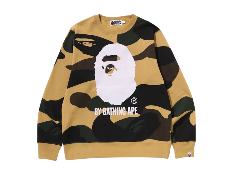 BAPE Giant 1st Camo By Bathing Ape Crewneck Sweatshirt Yellow