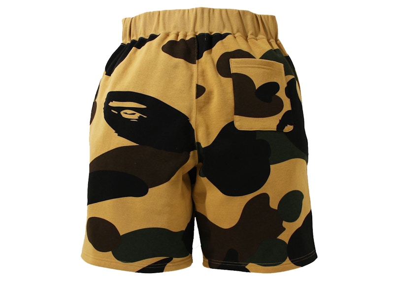 BAPE Giant 1st Camo Wide Fit Sweat Shorts Yellow