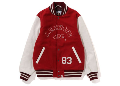 BAPE Giant Ape Head Varsity Jacket Burgundy