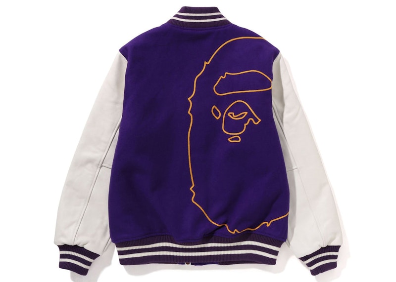 BAPE Giant Ape Head Varsity Jacket Purple