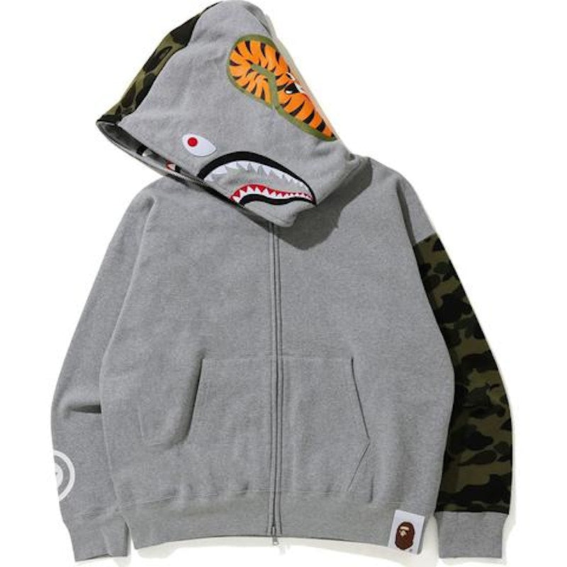 BAPE Giant Shark Full Zip Hoodie Gray