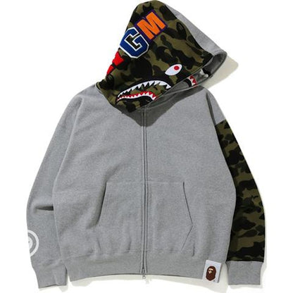 BAPE Giant Shark Full Zip Hoodie Gray