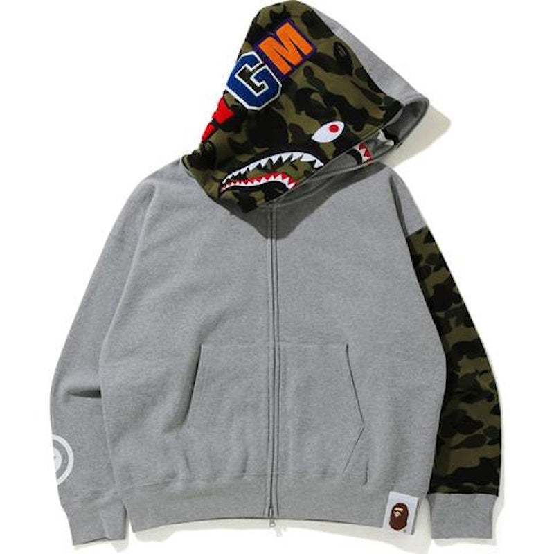 BAPE Giant Shark Full Zip Hoodie Gray