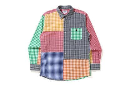 BAPE Gingham Check Multi Pattern Shirt Multi