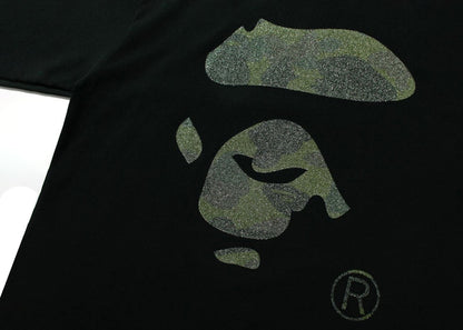 BAPE Glass Beads 1st Camo Ape Face Tee Black/Green