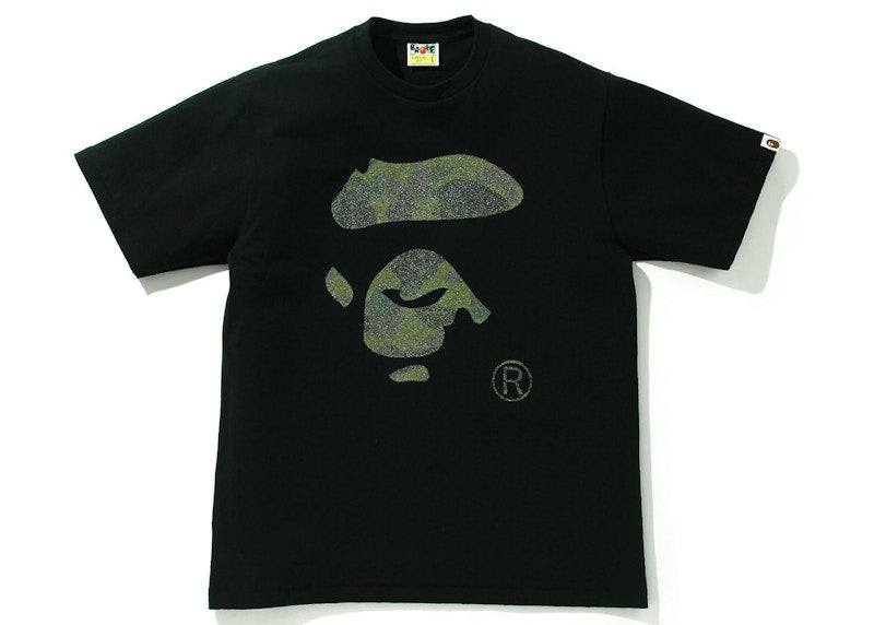 BAPE Glass Beads 1st Camo Ape Face Tee Black/Green