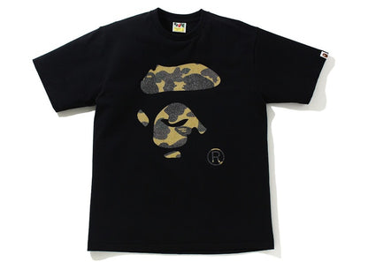 BAPE Glass Beads 1st Camo Ape Face Tee Black/Yellow