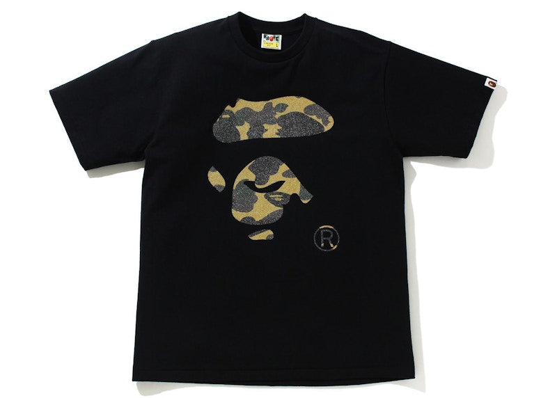 BAPE Glass Beads 1st Camo Ape Face Tee Black/Yellow