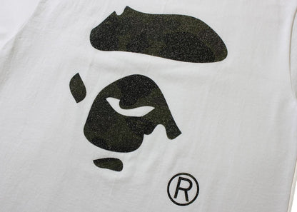 BAPE Glass Beads 1st Camo Ape Face Tee White/Green