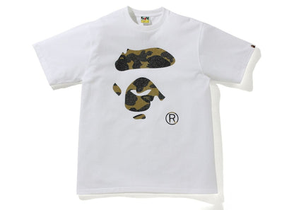 BAPE Glass Beads 1st Camo Ape Face Tee White/Yellow