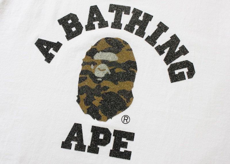 BAPE Glass Beads 1st Camo College Tee White/Yellow