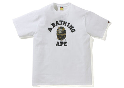 BAPE Glass Beads 1st Camo College Tee White/Yellow