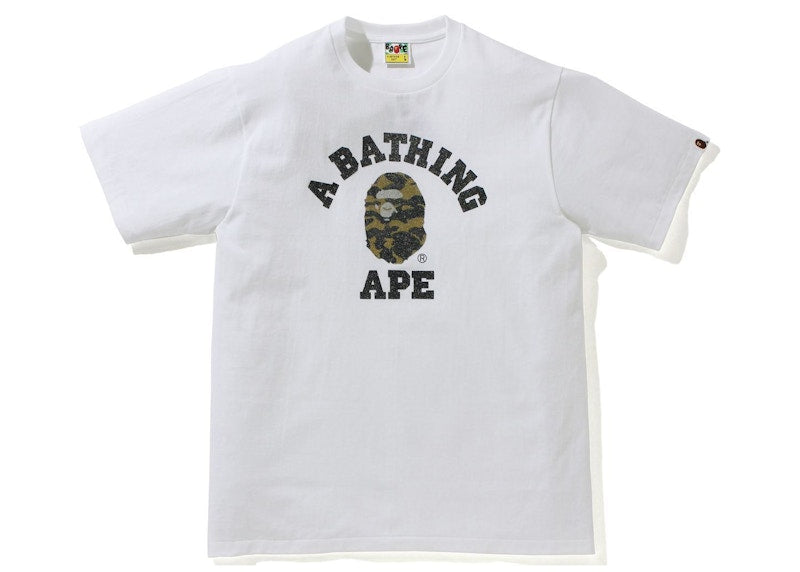 BAPE Glass Beads 1st Camo College Tee White/Yellow