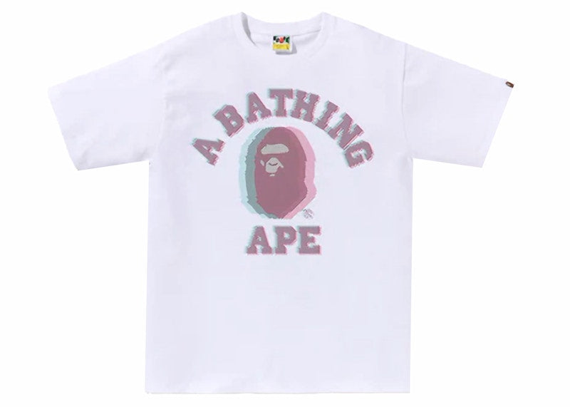 BAPE Glitch Art College Tee White