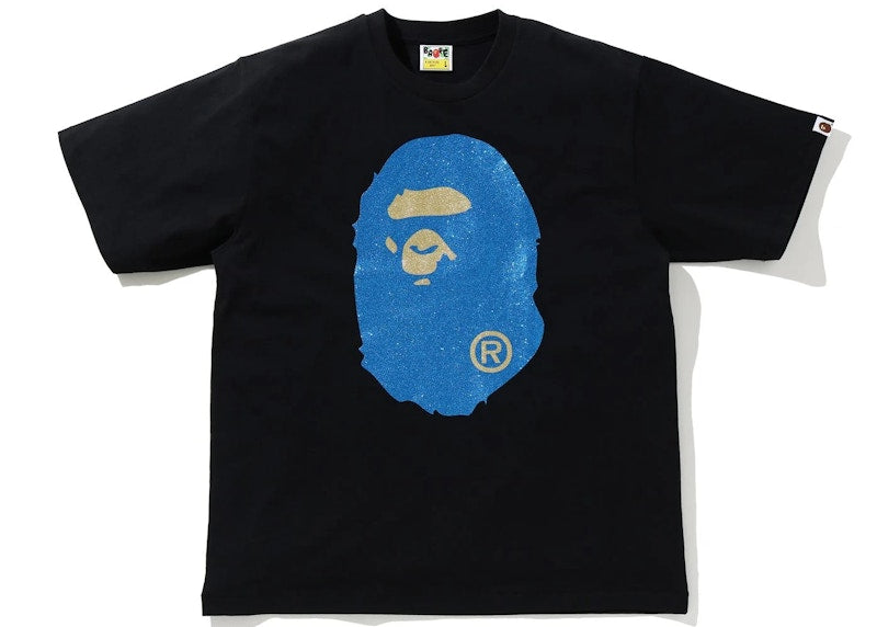 BAPE Glitter Big Ape Head Relaxed Fit Tee Black/Blue