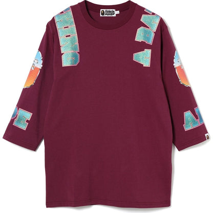BAPE Glitter College 3/4 Tee Burgundy