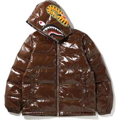 BAPE Glossy Shark Down Jacket Brown