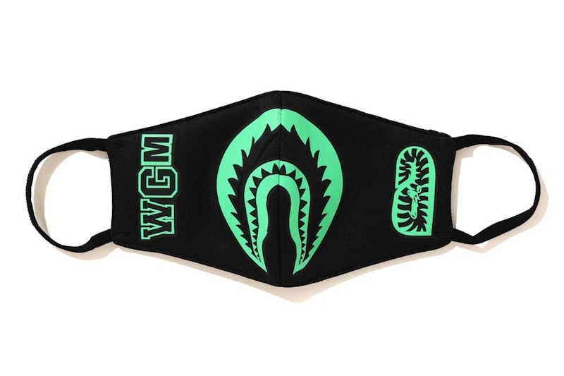 BAPE Glow In The Dark Shark Mask Black