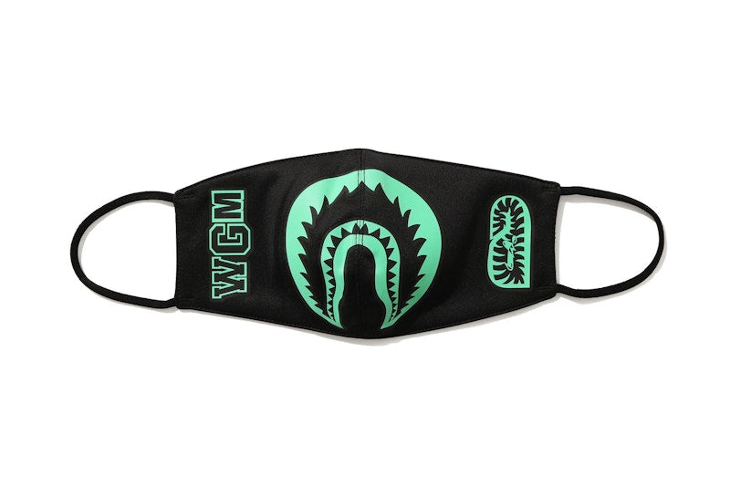 BAPE Glow In The Dark Shark Mask (FW20) Black