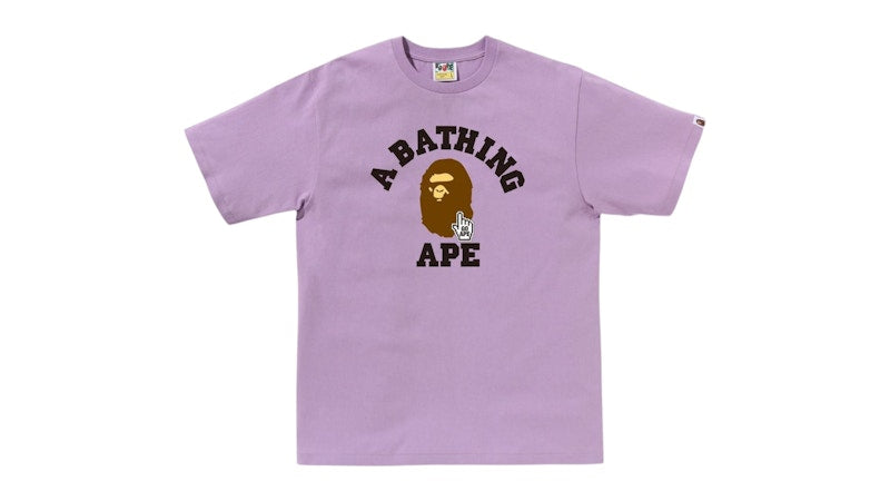 BAPE Go Ape Pointer College Tee Purple