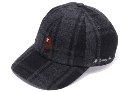 BAPE Golf Mr Bathing Ape Flannel Check Cap Black