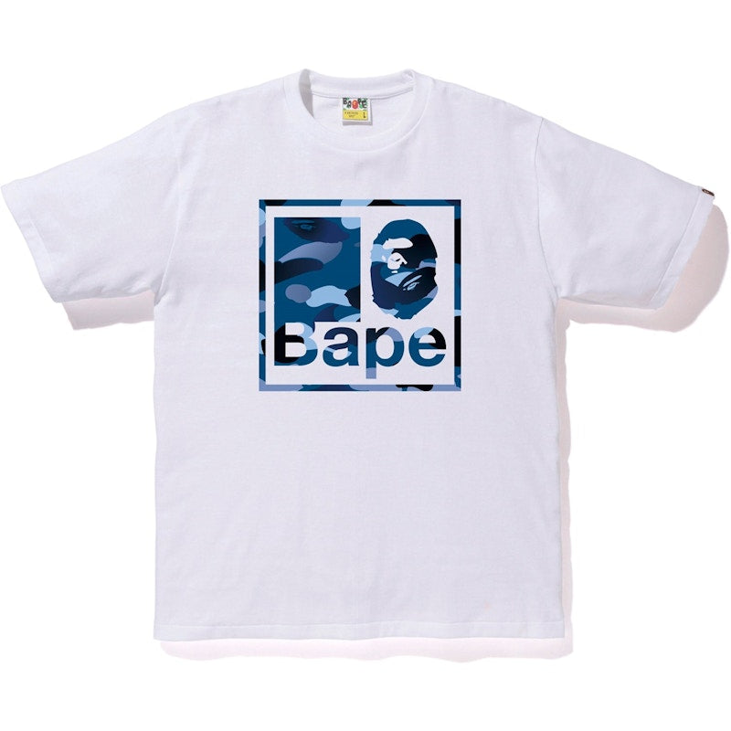 BAPE Gradation Camo Bape Quadrangle Tee White/Blue