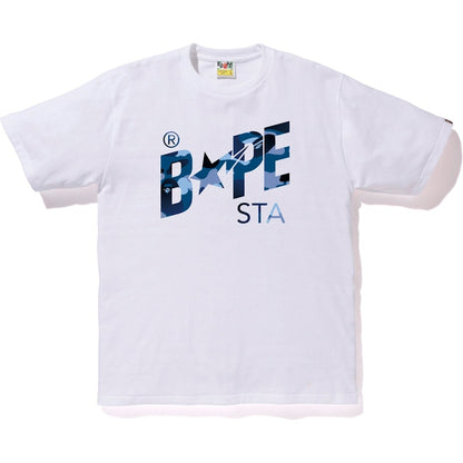 BAPE Gradation Camo Bapesta Tee White/Blue