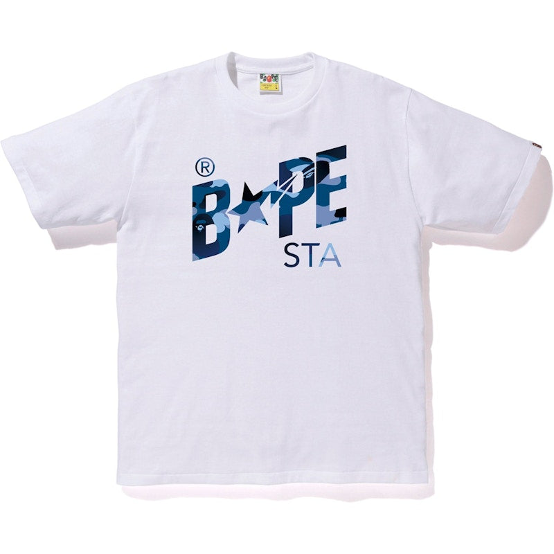 BAPE Gradation Camo Bapesta Tee White/Blue