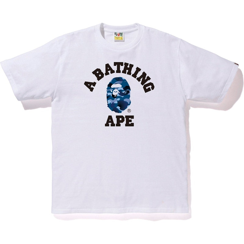 BAPE Gradation Camo College Tee White/Blue