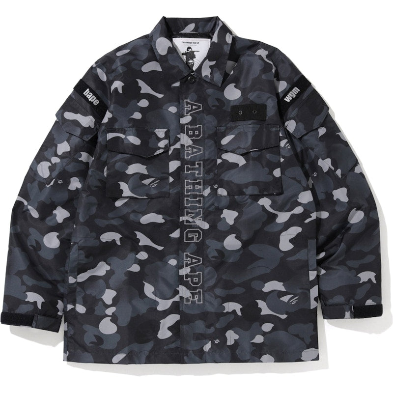 BAPE Gradation Camo Military Shirt Jacket Black