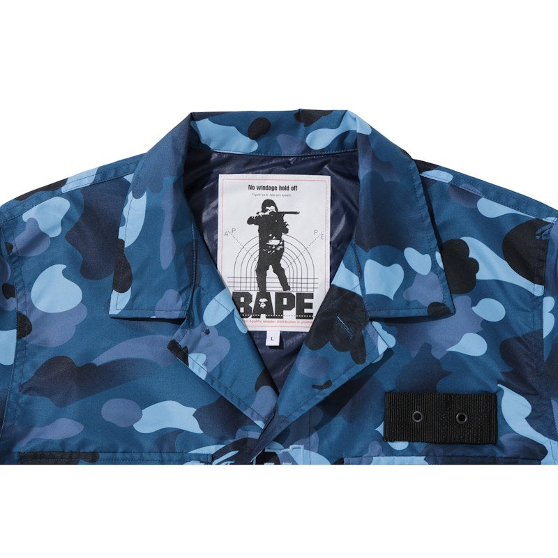 BAPE Gradation Camo Military Shirt Jacket Blue