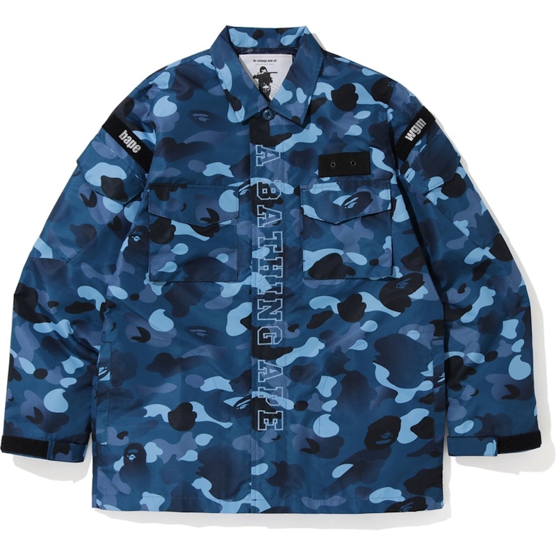 BAPE Gradation Camo Military Shirt Jacket Blue