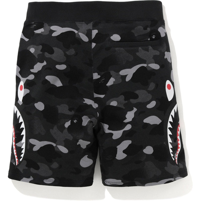 BAPE Gradation Camo Side Shark Sweat Shorts Black
