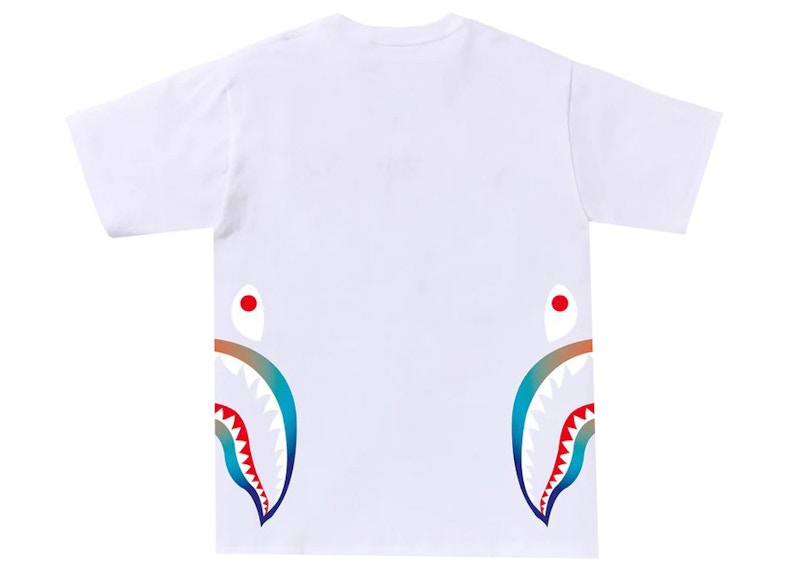 BAPE Gradation Side Shark Tee White