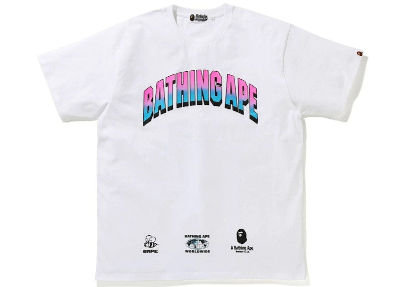 BAPE Gradient College Relaxed Fit Tee White