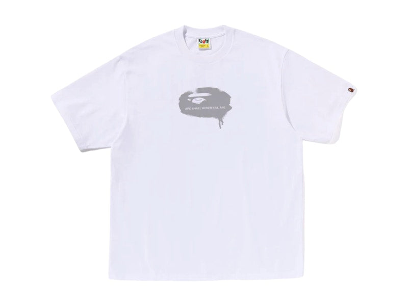 BAPE Graffiti Ape Head Logo Relaxed Fit Tee White