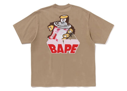 BAPE Graffiti BAPE Logo Relaxed Fit Tee Beige