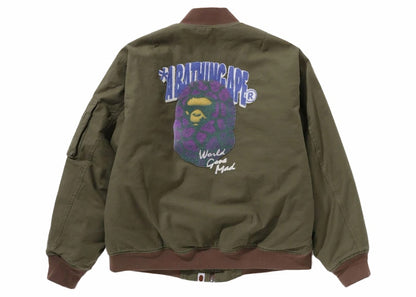 BAPE Graffiti Bomber Jacket Olivedrab