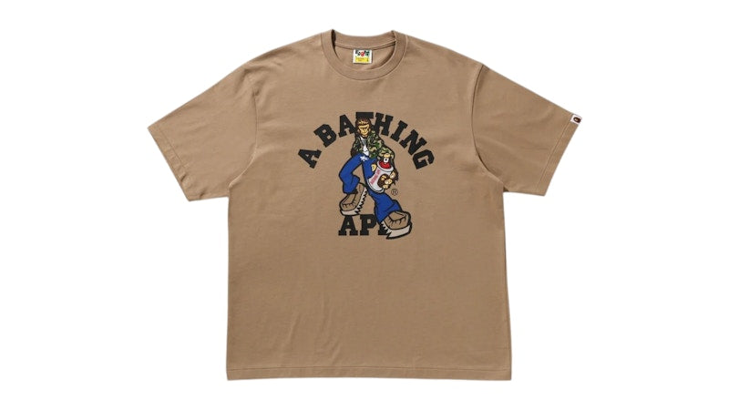 BAPE Graffiti Character College Relaxed Fit Tee Beige