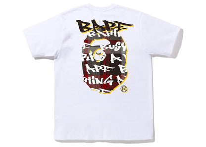 BAPE Graffiti Check Ape Head Tee White Black