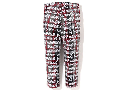 BAPE Graffiti Check One Point Relaxed Fit Pants Black
