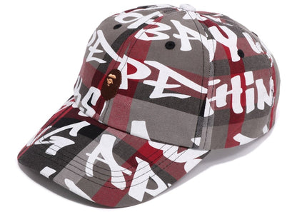 BAPE Graffiti Check Panel Cap Black