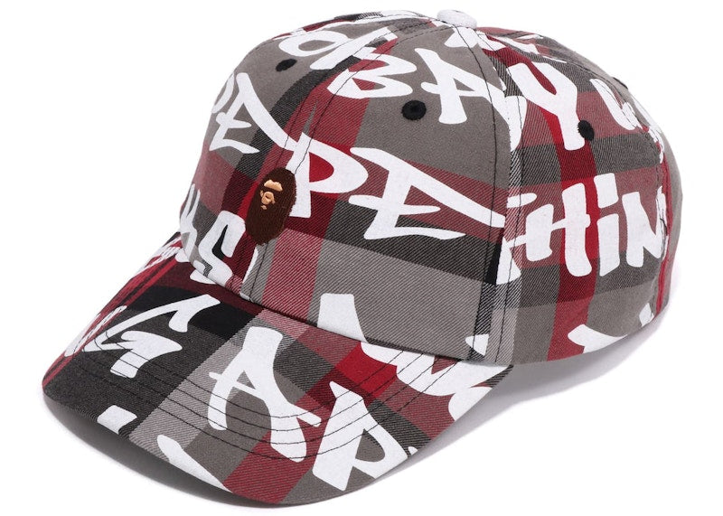 BAPE Graffiti Check Panel Cap Black