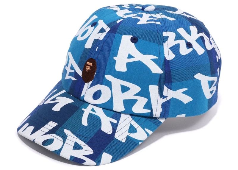 BAPE Graffiti Check Panel Cap Blue